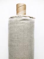 2063. Ткань лён умягченный "гусиная лапка (полосы) бежевая" костюмный | Ellie Fabrics