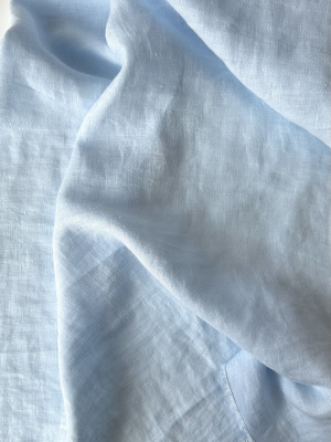 Ткань лён с эффектом мятости (крэш)  "голубой 146"  арт. 146КР | Ellie Fabrics