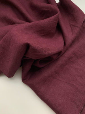 Ткань для шитья. Лён с эффектом мятости "вишня” арт. 1283КР | Ellie Fabrics