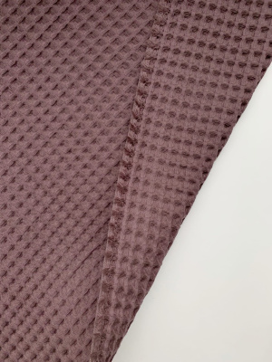 Ткань вафля хлопок "баклажан" арт.898 клетка 12*12мм, ширина 150см