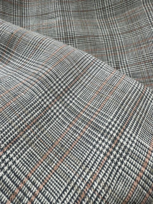 Ткань лён умягченный "клетка" костюмный арт. 11/1 | Ellie Fabrics