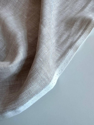 Ткань лён ёлочка умягченный "бежевый" костюмный арт. 1030ЕЛ | Ellie Fabrics