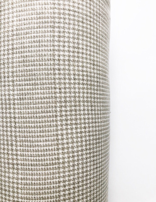 2063. Ткань лён умягченный "гусиная лапка (полосы) бежевая" костюмный | Ellie Fabrics