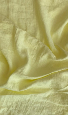 Ткань для шитья. Лён с эффектом мятости "лимонный” арт. 1603КР | Ellie Fabrics