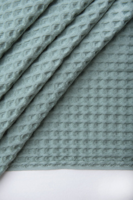 Ткань вафля хлопок "мята" арт.450 клетка 12*12 | Ellie Fabrics