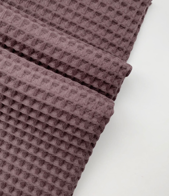 Ткань вафля хлопок "баклажан" арт.898 клетка 12*12мм, ширина 150см