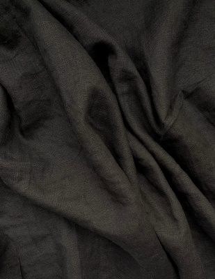 Ткань лён с эффектом мятости "черный” арт. 147с | Ellie Fabrics