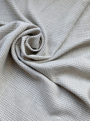 1067. Ткань лён умягченный "гленчек бежевый" костюмный | Ellie Fabrics