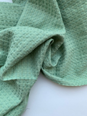 Ткань вафельный стираный лён "мята" КРУПНАЯ ВАФЛЯ арт. 2224