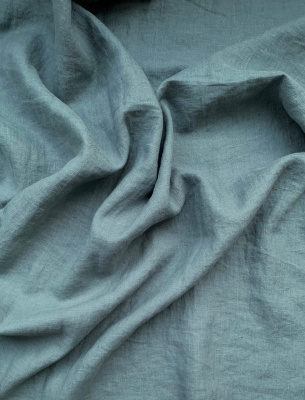 Ткань для шитья. Лён с эффектом мятости "морской” арт. 1401КР | Ellie Fabrics