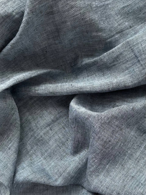 363. Ткань лён  с эффектом мятости "меланж деним". | Ellie Fabrics