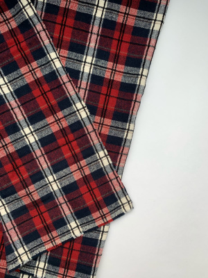 Ткань для шитья. Фланель хлопковая "красно-синяя" арт. 6558