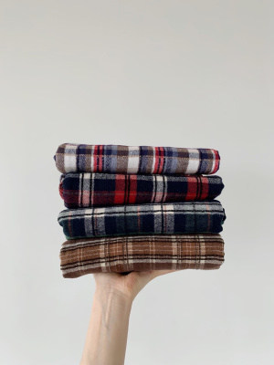 Ткань для шитья. Фланель хлопковая "красно-сине-бежевая" арт. 1882